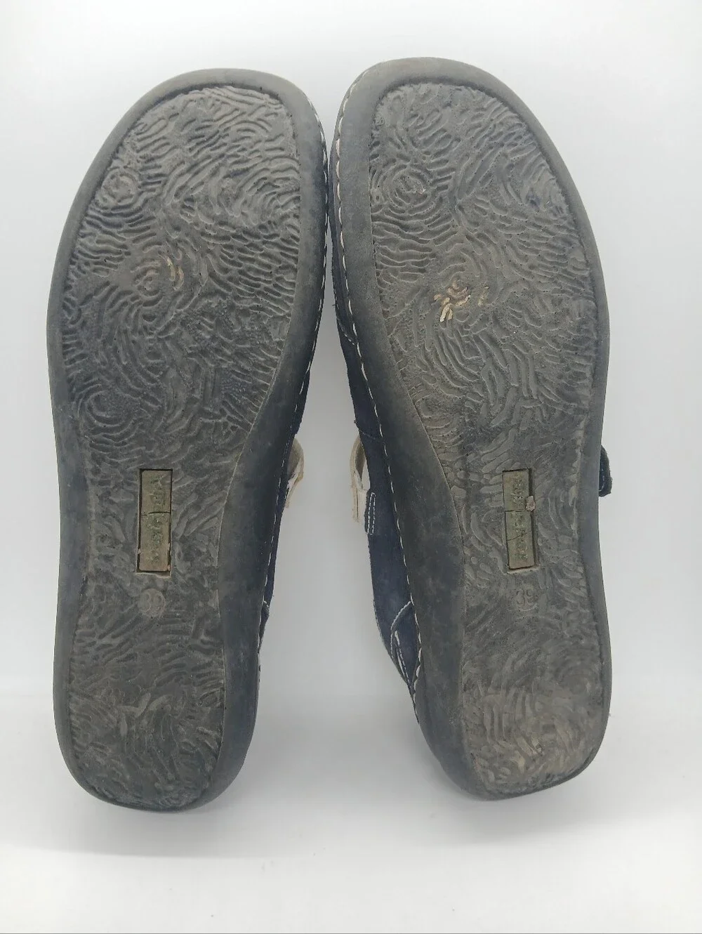​Josef Seibel Blue Suede White Leather Mary Jane Flat Walking Shoes 39 US - Picture 10 of 12
